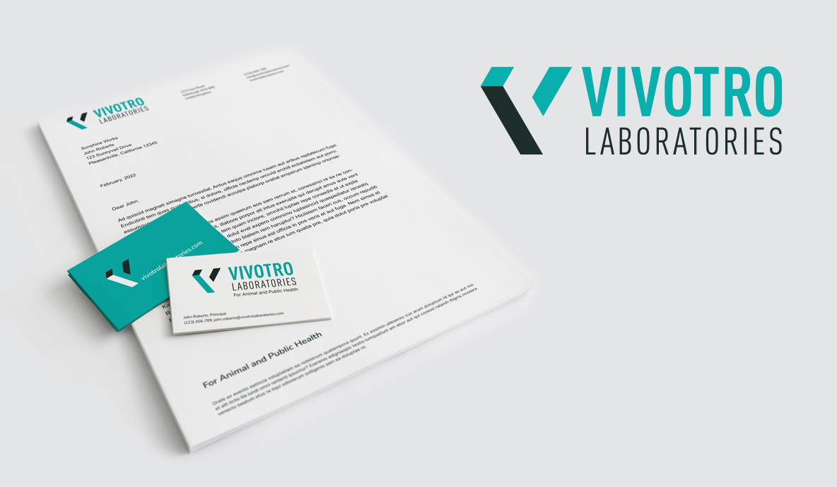 Vivotro Laboratories, Logo, briefpapier en visitekaartje